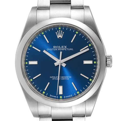 rolex osyster perpetual 39mm blue dial box and papers|Rolex oyster perpetual price.